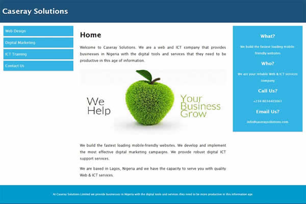 Caseray Solutions Limited website screenshot
