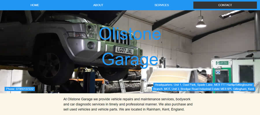 Olistone Garage website screenshot